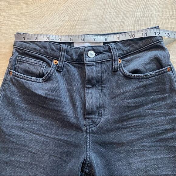 Topshop Straight Washed Black Ankle Jeans 25 - Picture 9 of 10